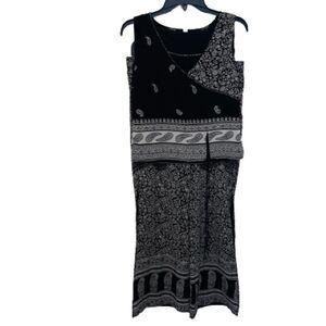 Black and Cream Lehenga Pants Set, size S